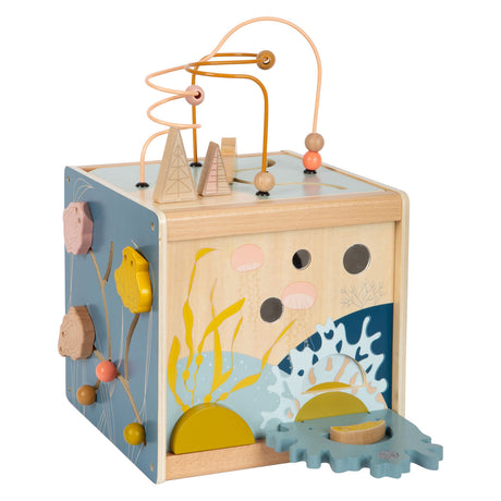 Small foot - cube d'activités en bois avec motricité spirale côte maritime