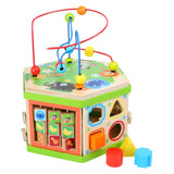 Small foot - cube d'activités en bois avec spirale safari motricité