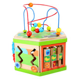 Small foot - cube d'activités en bois avec spirale safari motricité