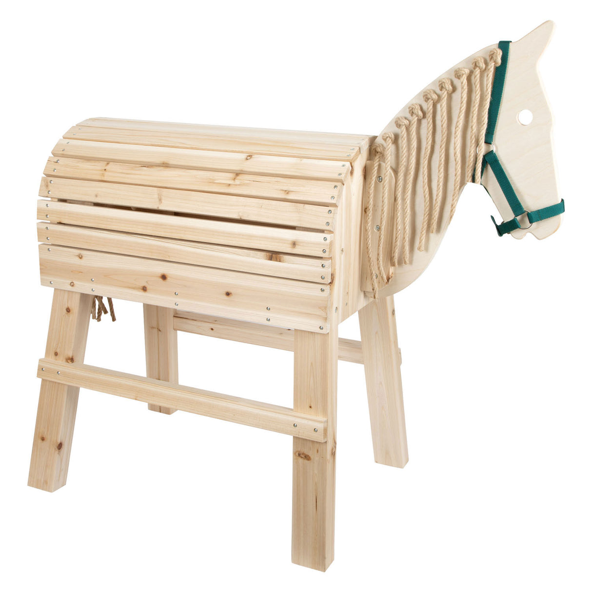 Cheval en bois à petit pied