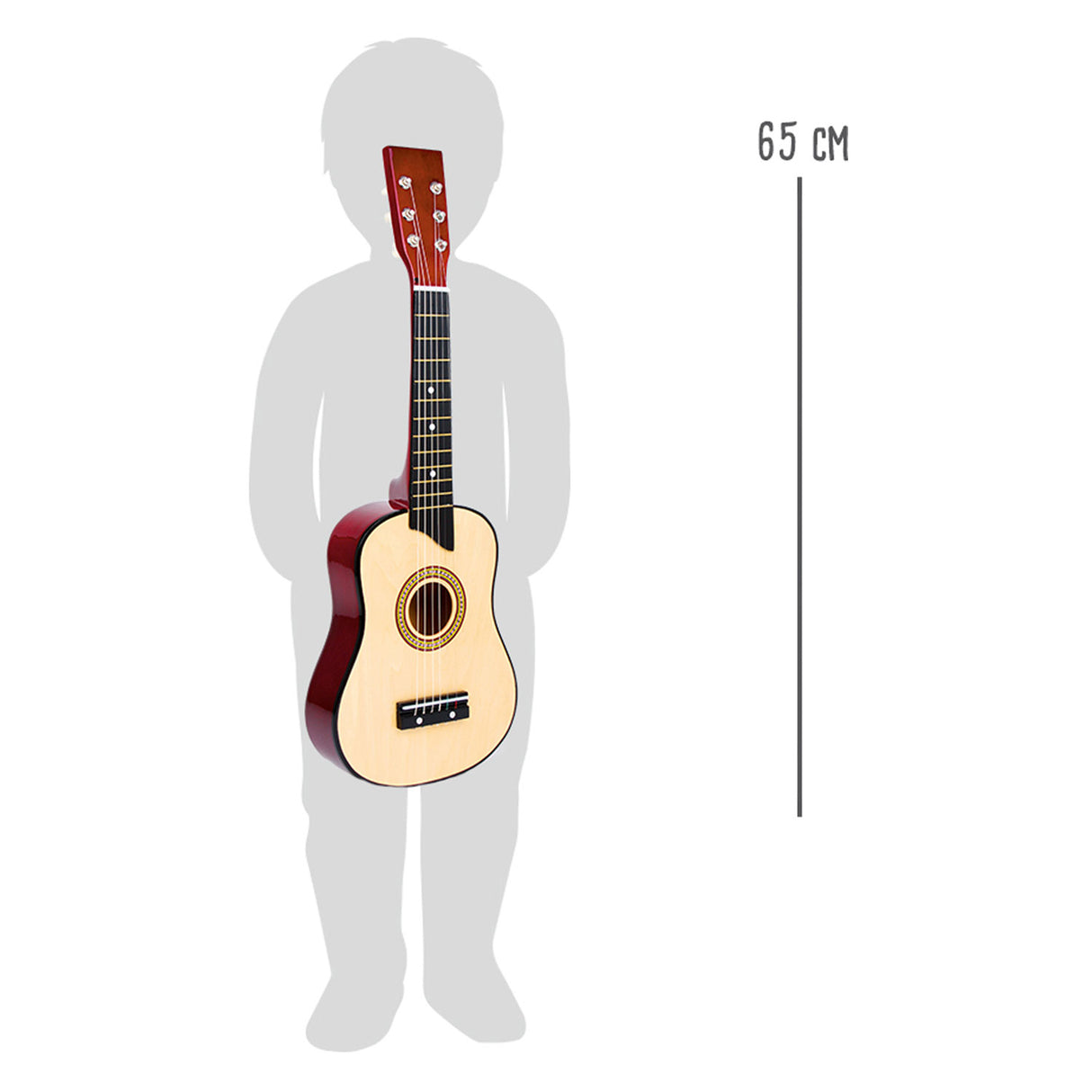 Piccolo piede di chitarra in legno classico, 65 cm