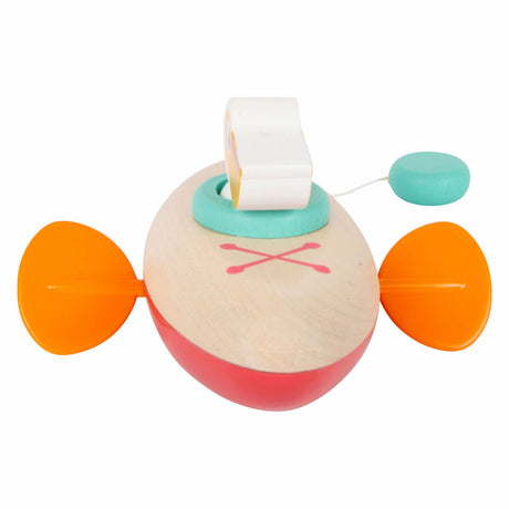 Small foot - jouet de bain canoë en bois pélican à remonter