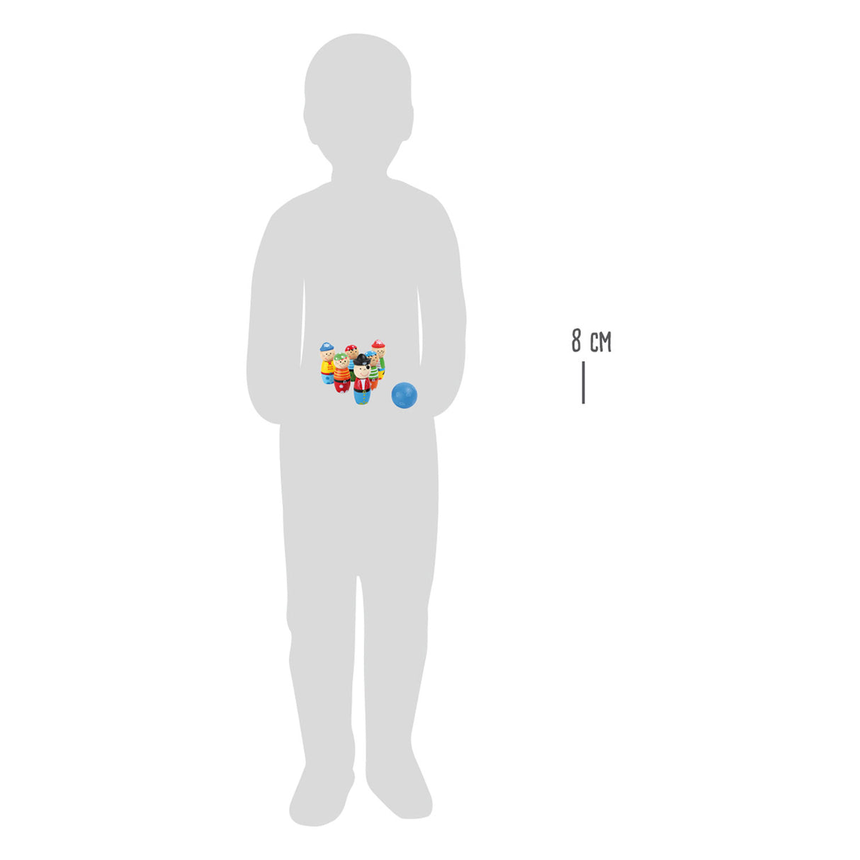 Malá noha dřevěná bowlingová sada házení piraat