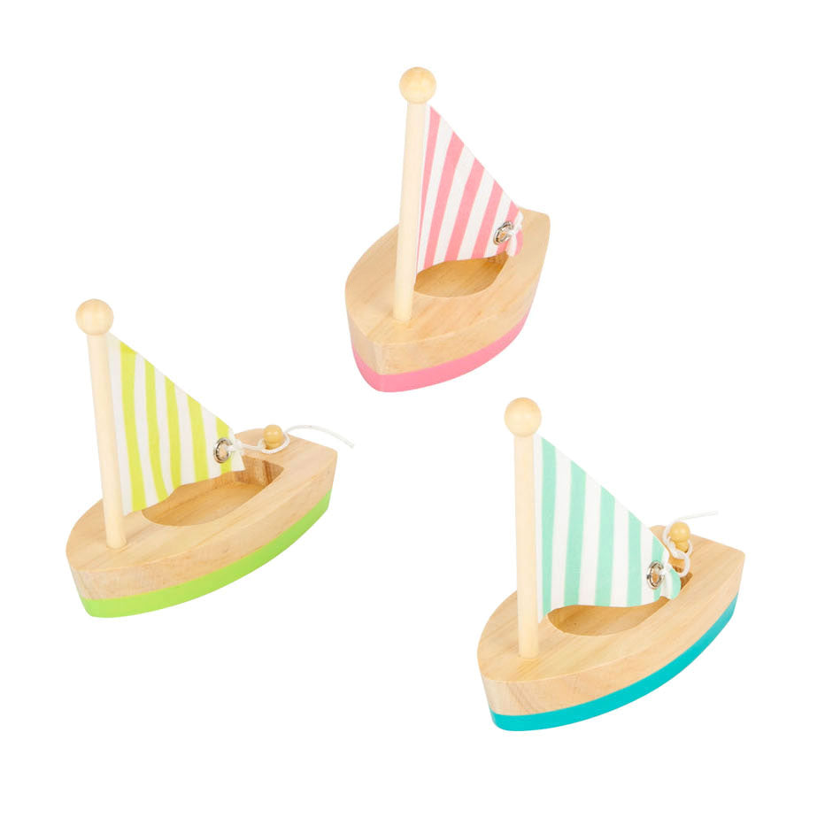 Small foot - jouets de bain voiliers en bois, lot de 3