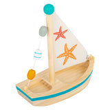 Small foot - jouet de bain bateau à voile en bois étoile de mer