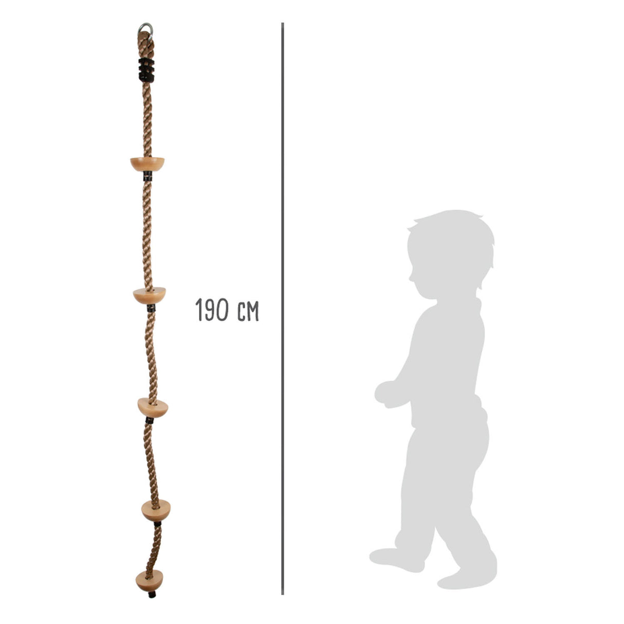 Small foot klimladder met houten opstapjes, 190cm