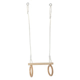 Small foot wooden trapeze with gymnastics rings, 100cm