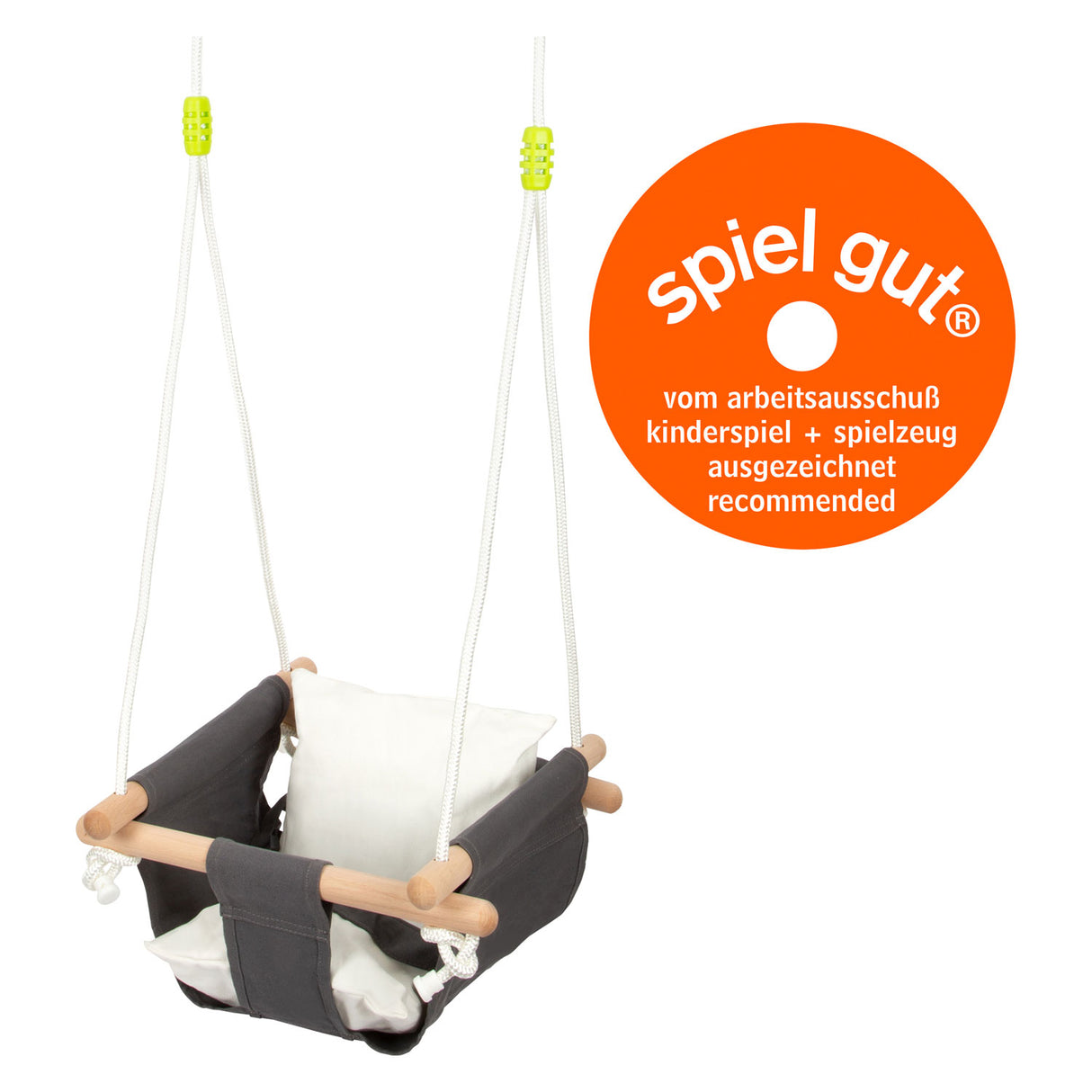 Petit pied - balançoire en bois avec oreiller