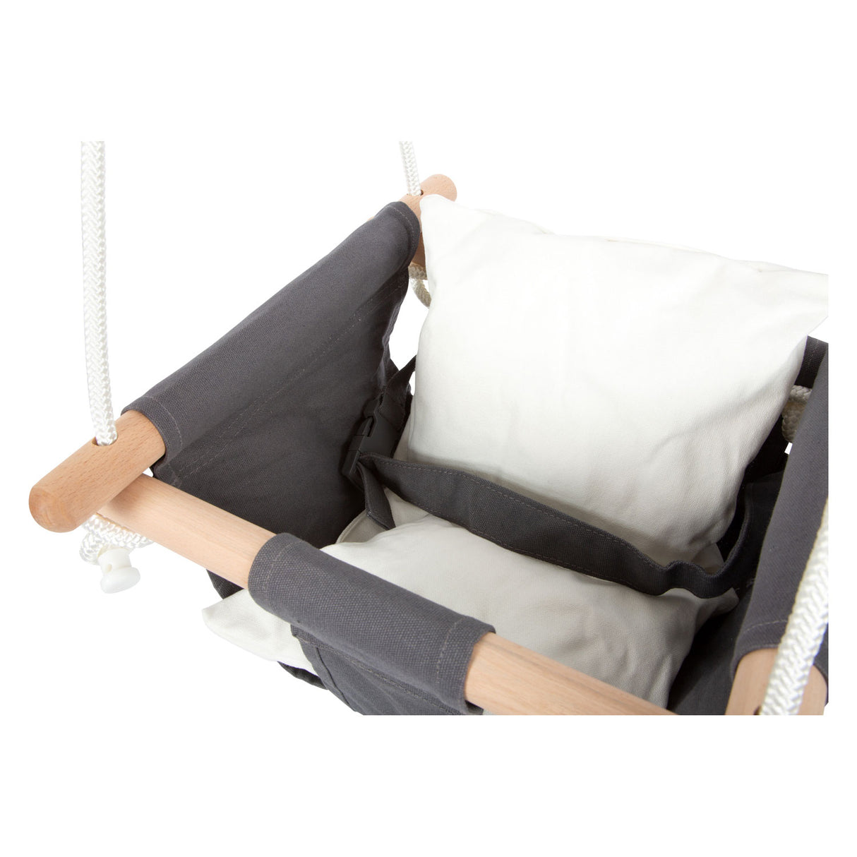 Petit pied - balançoire en bois avec oreiller