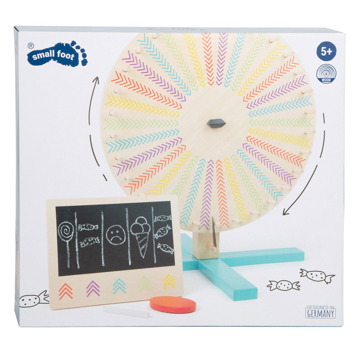 Small foot - roue de la fortune en bois, 4 pcs.