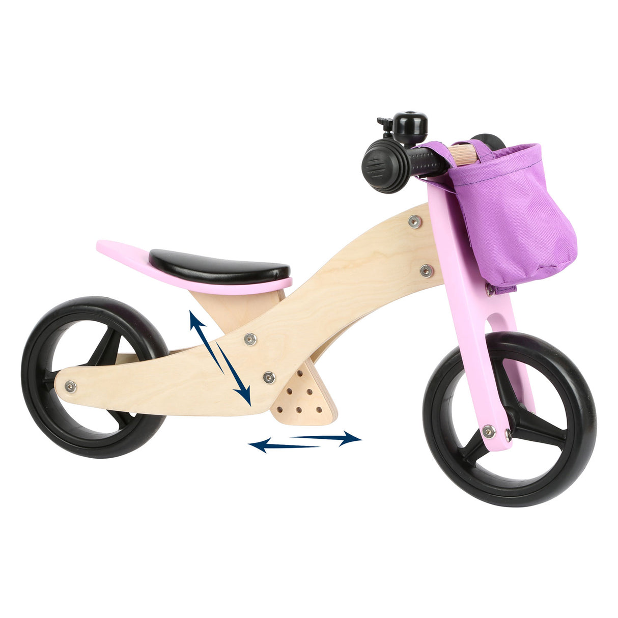 Small foot wooden tricycle and 2in1 pink