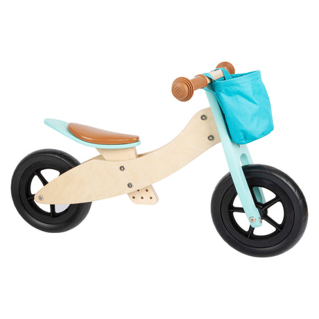 Small foot - tricycle et draisienne en bois 2en1 maxi turquoise