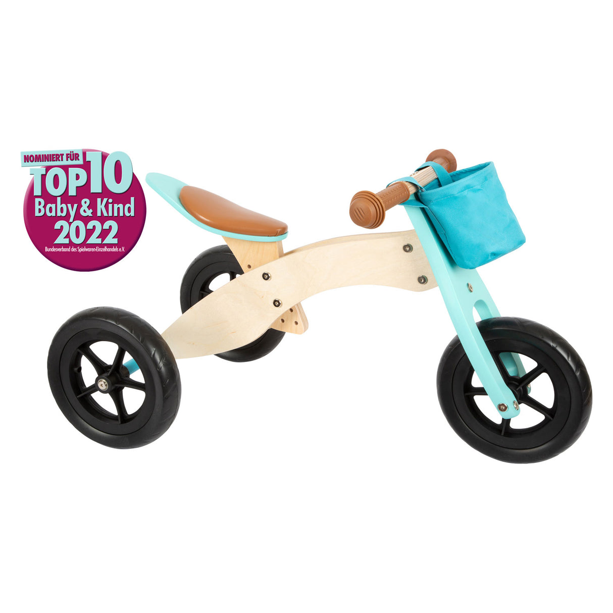 Small foot wooden tricycle and 2in1 maxi turquoise