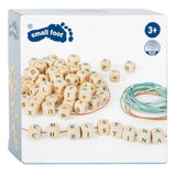 Small foot - confection de colliers de perles lettres en bois, 300 perles