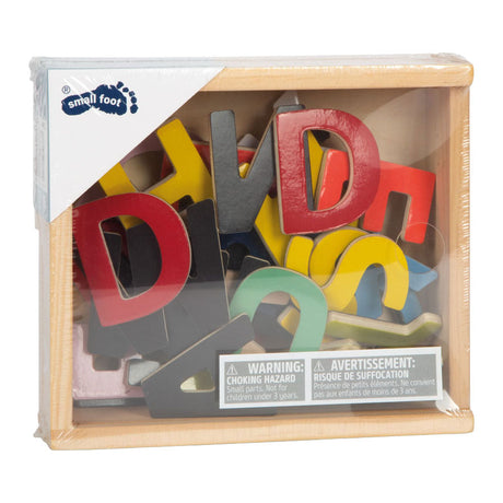 Small foot - lettres magnétiques en bois couleur, 37 pcs.