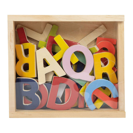 Small foot - lettres magnétiques en bois couleur, 37 pcs.