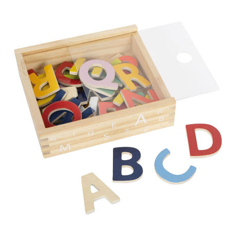 Small foot - lettres magnétiques en bois couleur, 37 pcs.