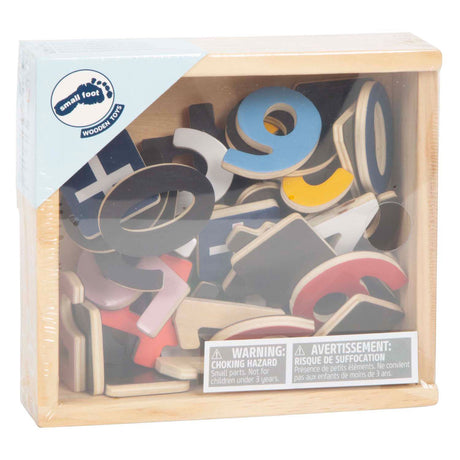 Small foot - chiffres magnétiques en bois couleur. 37 pièces.