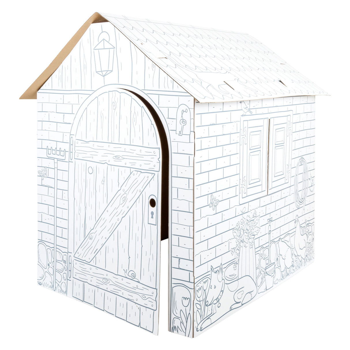 Ferme Speelhuis en carton de petit pied, 87x71x88cm