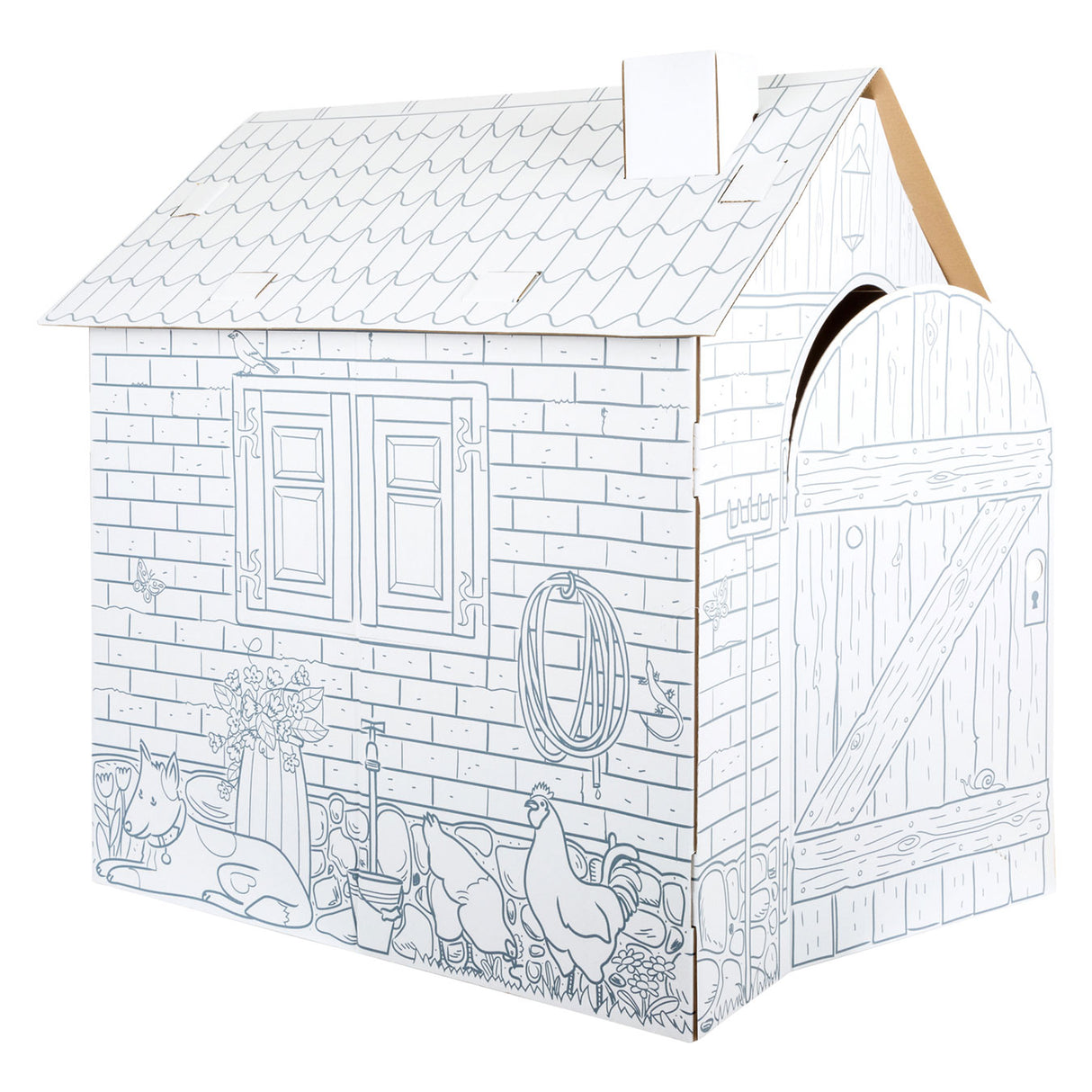 Ferme Speelhuis en carton de petit pied, 87x71x88cm