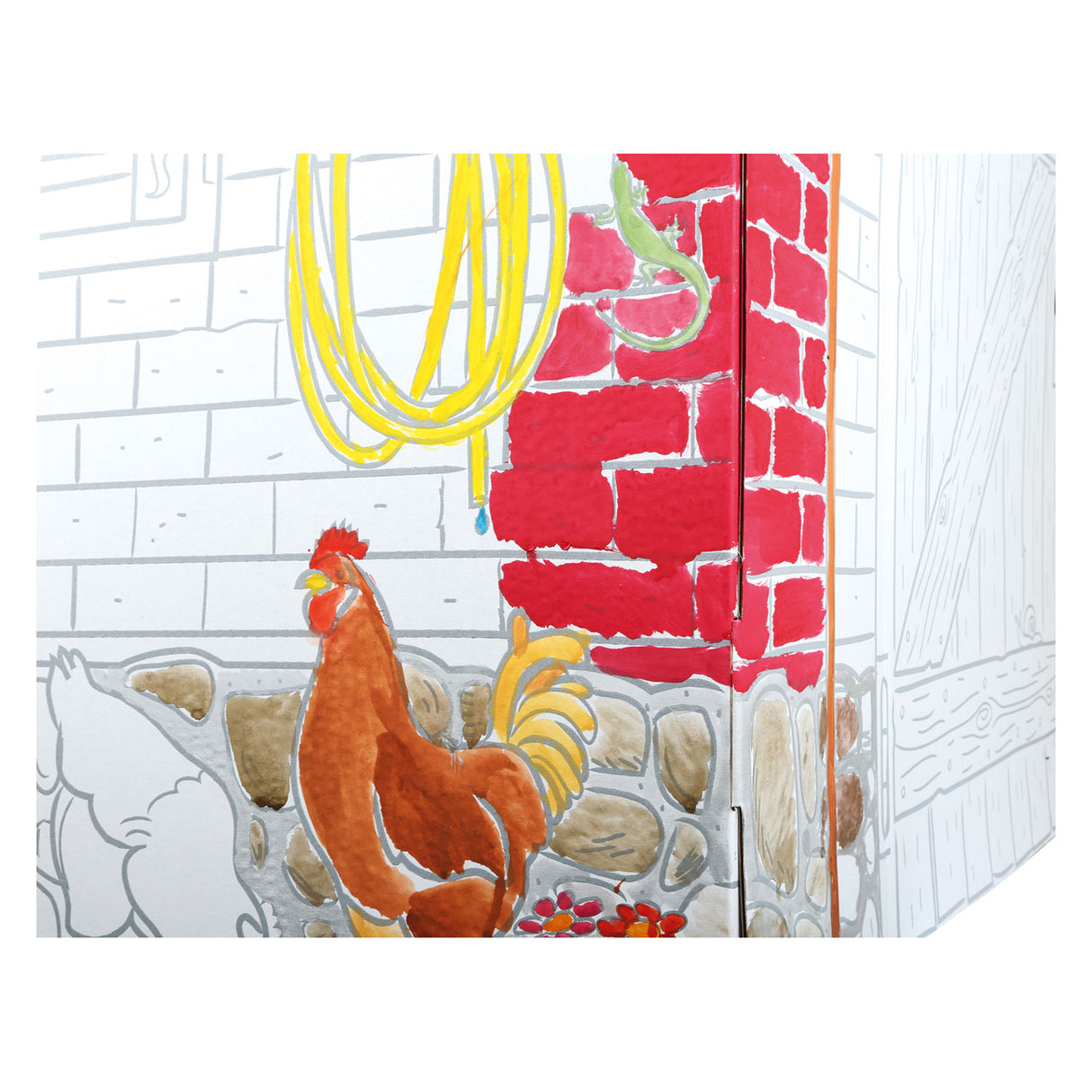 Ferme Speelhuis en carton de petit pied, 87x71x88cm