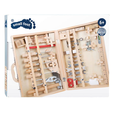 Petit pied - boîte à outils en bois Deluxe avec outils, 28dlg.