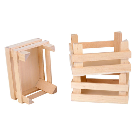 Petits caisses en bois Petites 10x8x5,5 cm, ensemble de 3