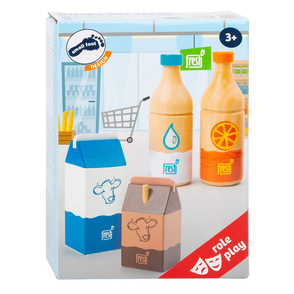 Small foot - set de boissons alimentaires en bois frais, 4 pièces,