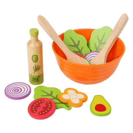 Small foot - ensemble de jeu en bois pour salades et aliments, 15 pièces,