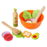 Kleiner Fußholz -Playetts -Salatspiel -Set, 15dlg,