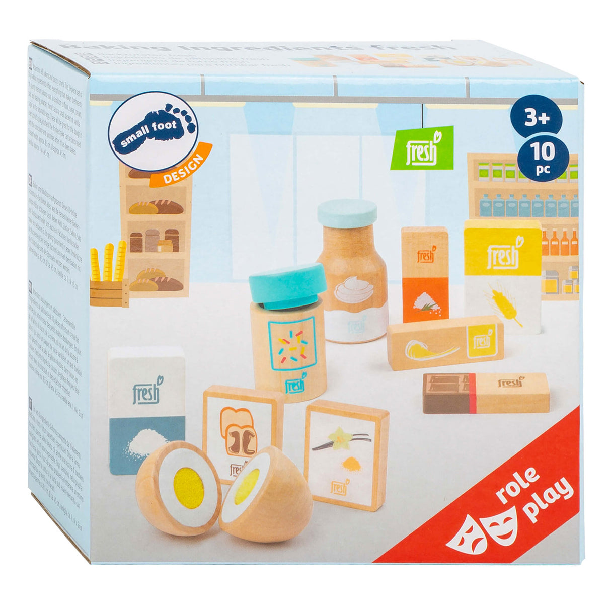 Small foot - fournitures de pâtisserie en bois pour aliments de jeu, 10 pcs.