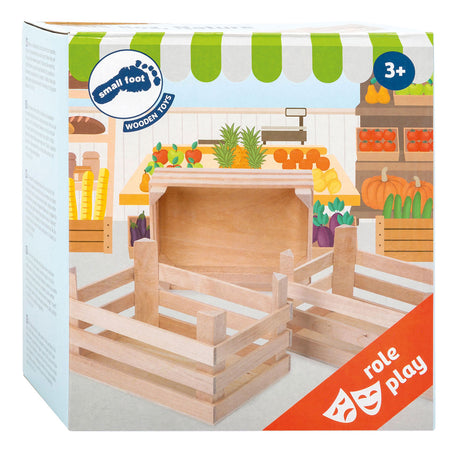 Petits caisses en bois de pied grandes 18x12x9,5 cm, ensemble de 3