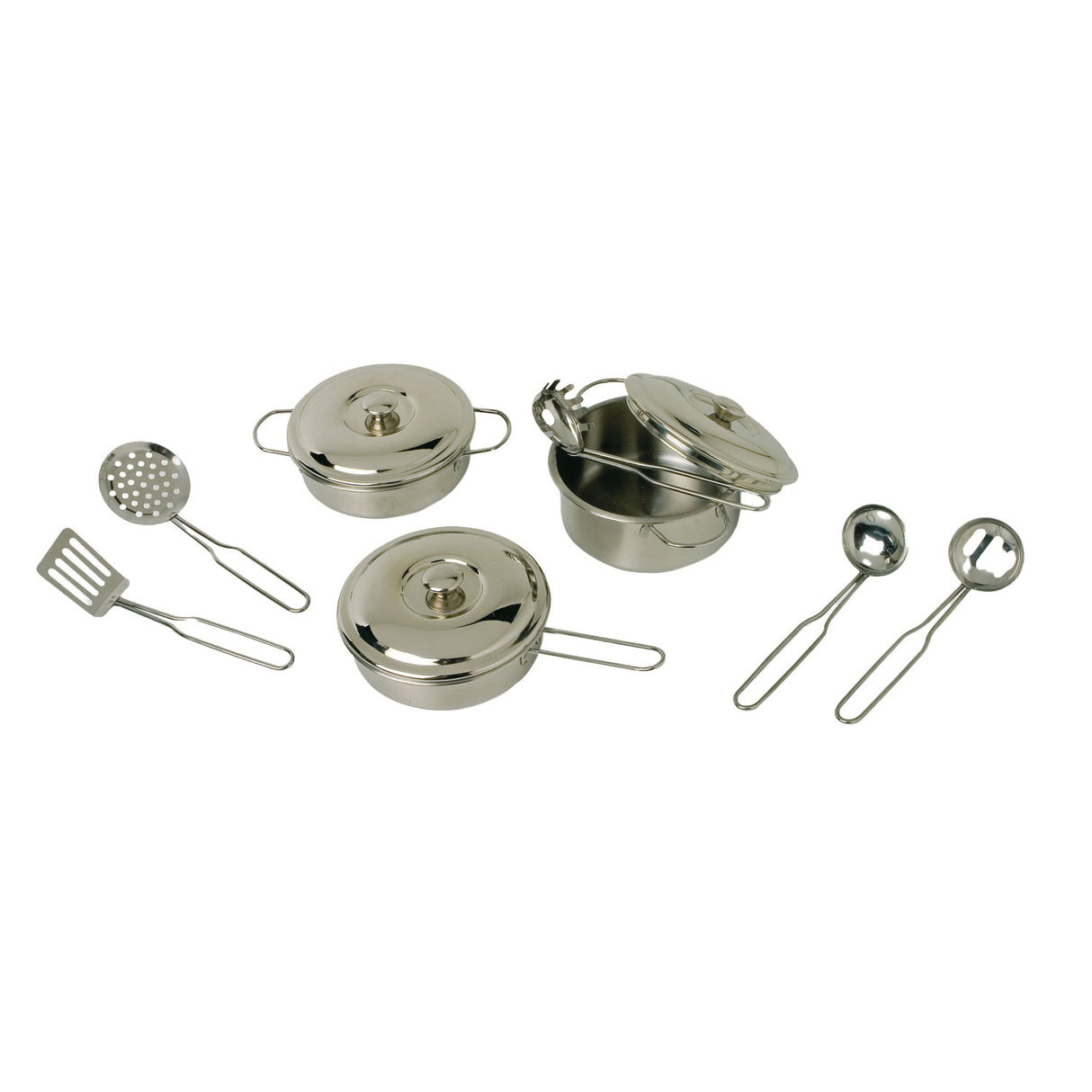 Kleine Fußmetallpfanne Set, 11dlg,