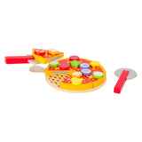 Small foot - set de pizza à découper et à jouer en bois, 21 pièces.