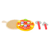 Small foot - set de pizza à découper et à jouer en bois, 21 pièces.
