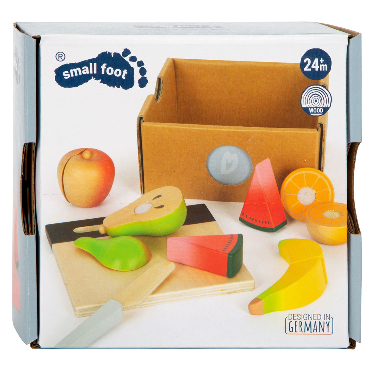 Small foot - ensemble de fruits à découper et à jouer en bois, 13 pièces.
