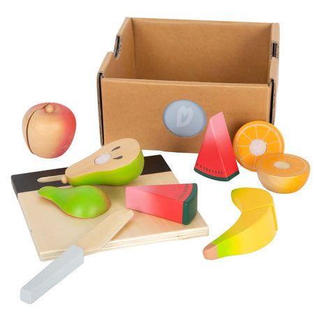 Small foot - ensemble de fruits à découper et à jouer en bois, 13 pièces.