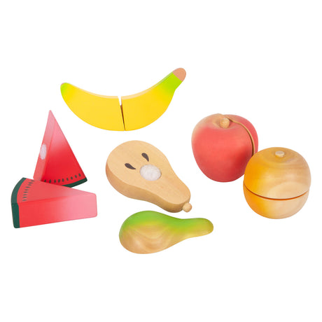 Small foot - ensemble de fruits à découper et à jouer en bois, 13 pièces.