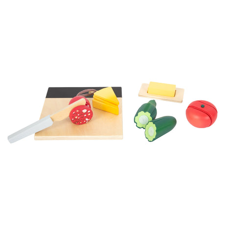 Small foot - ensemble de repas à découper et à jouer en bois, 24 pièces.