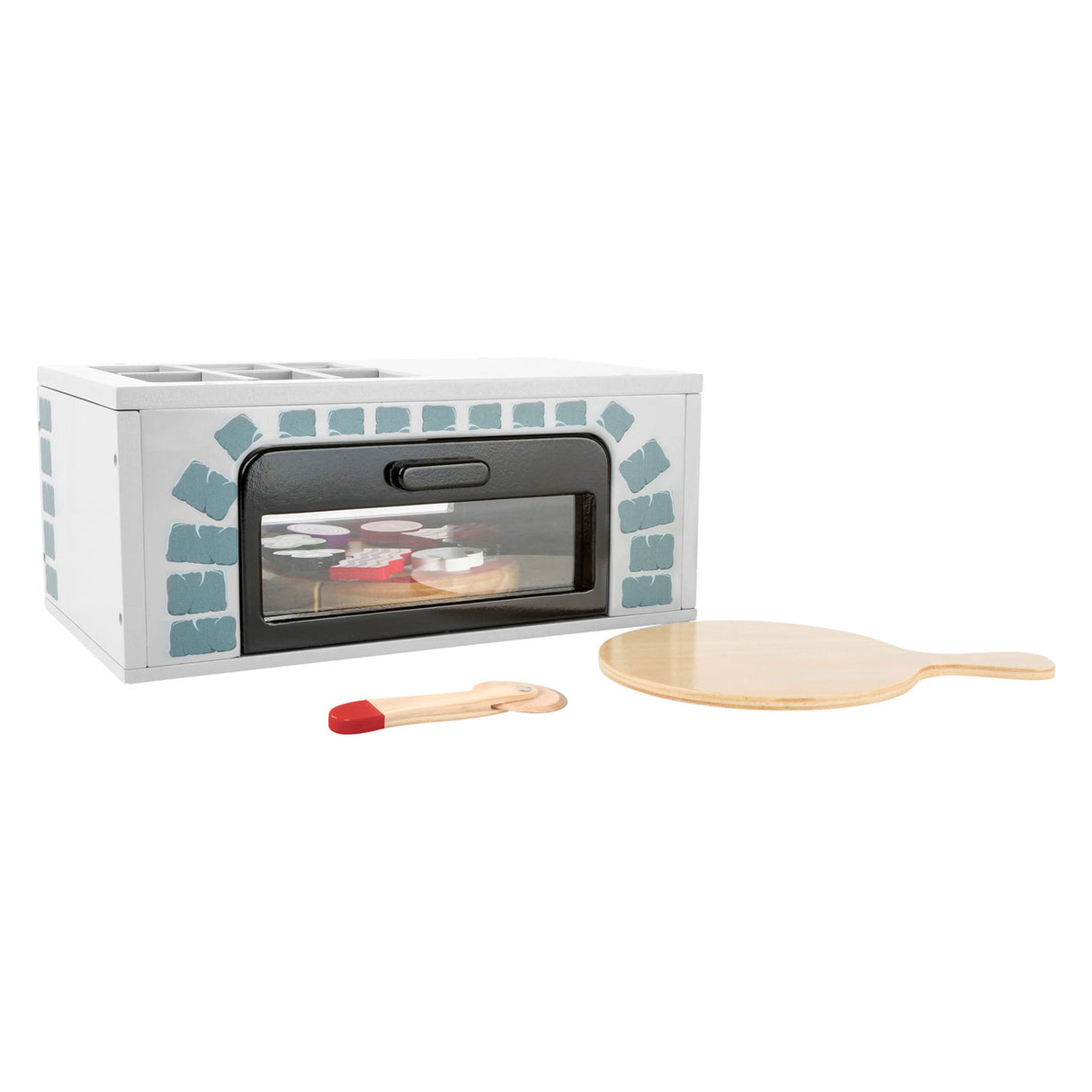 Small foot houten speeleten pizza-oven set, 25dlg.