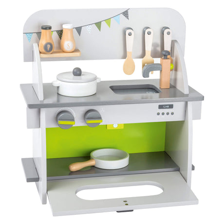 Small foot - Cuisine ludique en bois compacte, 9 pièces.