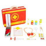 Small foot wooden doctor's suitcase first aid, 15dlg.