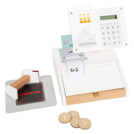 Small foot - caisse enregistreuse jouet en bois avec scanner, 15 pcs.