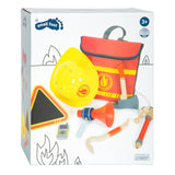 Small foot - sac à dos de pompier avec attributs de pompiers en bois, 8 pièces.