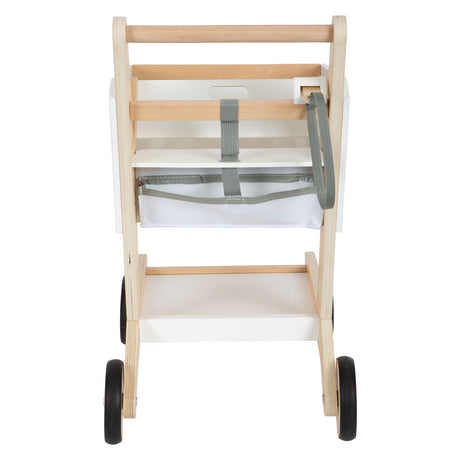 Petit pied - Cart d'achat de supermarché en bois blanc