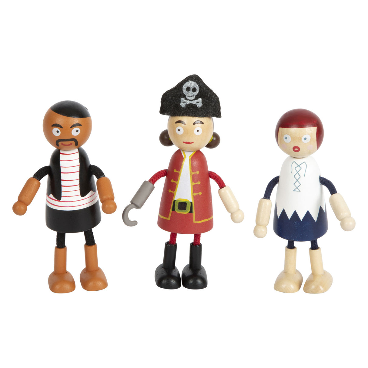 Small foot - figurines de pirates en bois pliables, 6 pcs.