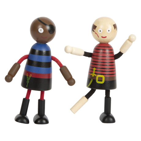 Small foot - figurines de pirates en bois pliables, 6 pcs.