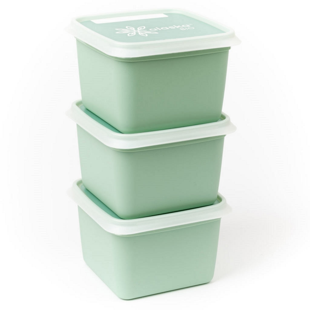 Dbp boîtes de congélation alaska carrées 0,75l 3 pièces vert menthe