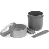 Divertirse divertido para ir a desayunar taza gris