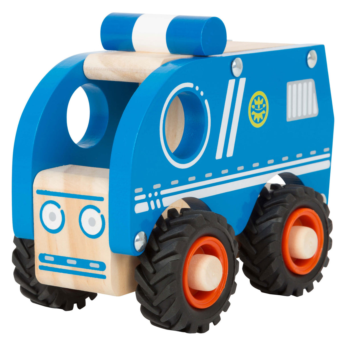 Small foot - voiture de police en bois bleue